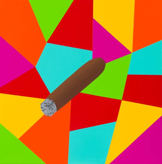 Magic charm (cigar) / 30 x 30 cm. Acrylic on linen. 2012