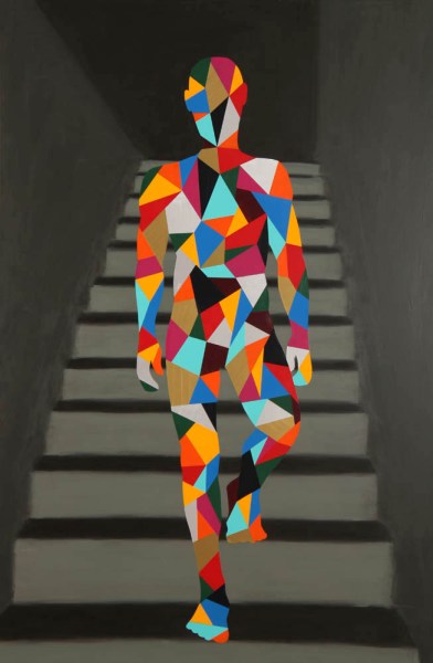 Pedro naked at stairs