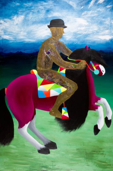 Self-portrait after Velazquez (The Golden Rider) / 195 x 130 cm. Acrylic on canvas. 2011